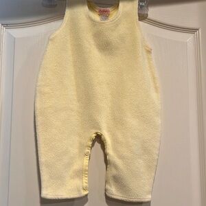 Vintage 60s/70s Fuzzy Pastel Yellow Baby Onesie